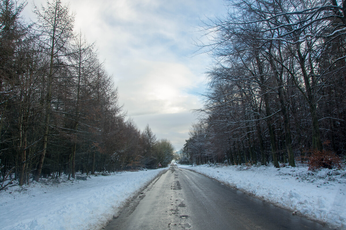 Ampleforth Road in the Snow